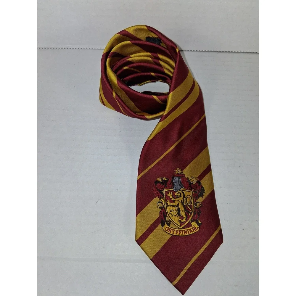 Harry Potter Gryffindor House Necktie‎ Red Gold Striped Crest Tie Men's
